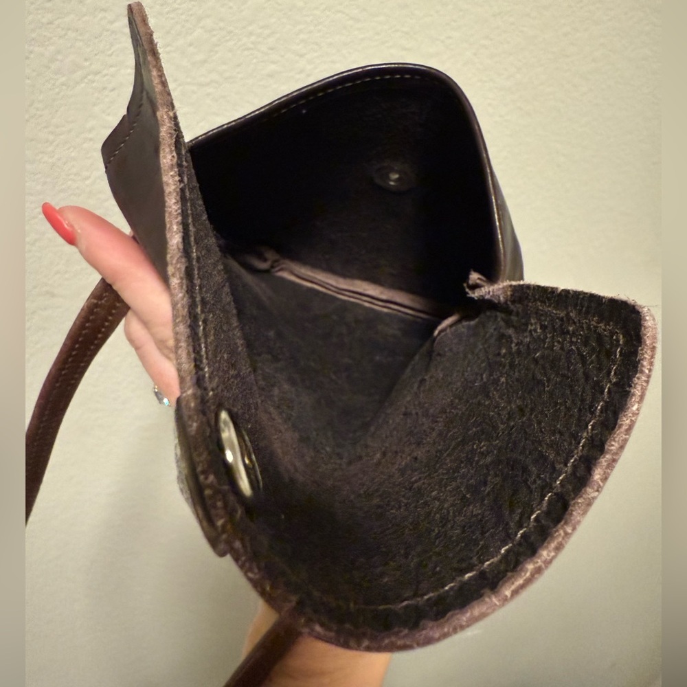 The Buffalo Billfold Company Vintage Leather Crossbody Bag small purse classic - Picture 13 of 13